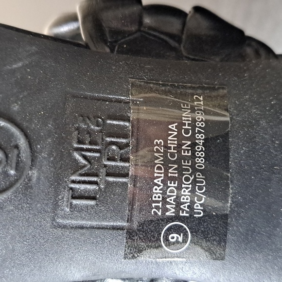 Sandals Time and Tru Women's Black Braided Slip on Heeled Memory Foam Size 9 - Picture 11 of 11